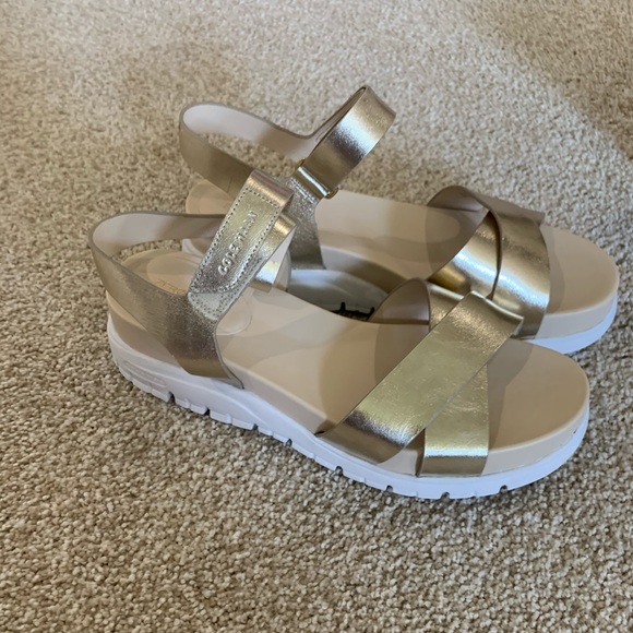 cole haan gold sandals